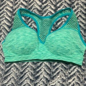 Green Heathered Racerback Sports Bra